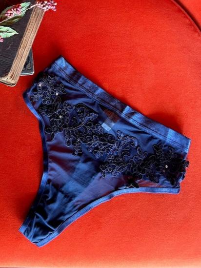 Applique Mesh High Waist Thong