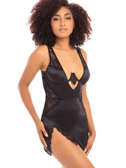 Babydoll w/ Deep Plunging Neckline and Lace Inserts