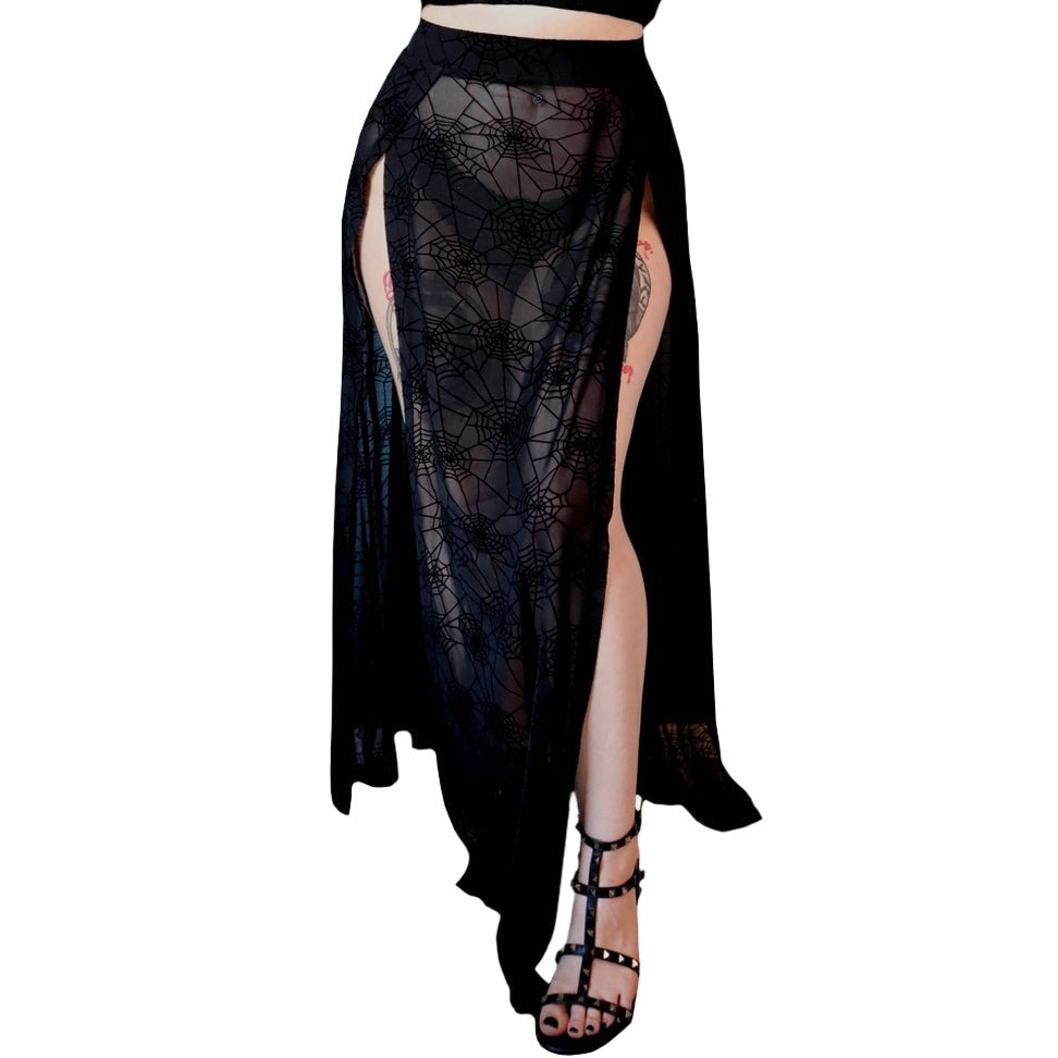 Spider Web Mesh M-line Skirt