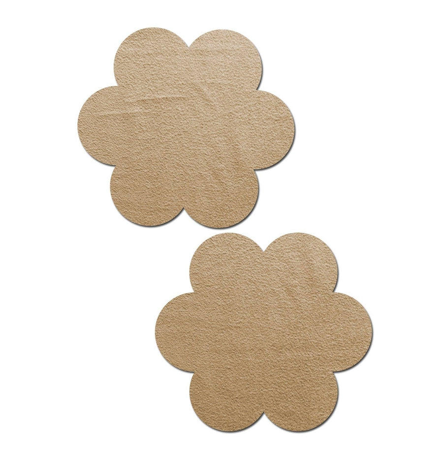 Creme Suede Flower Reusable Nipple Pasties