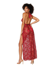 Lace Halter Gown w/ G-string