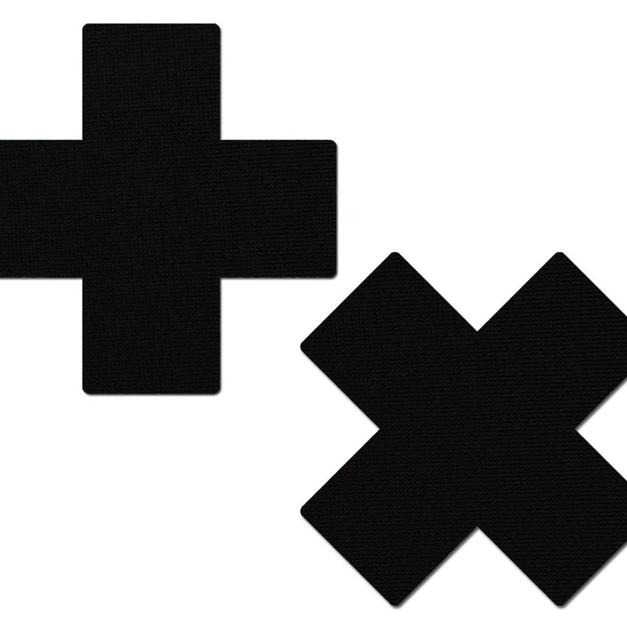 Plus X: Matte Black Cross Pasties