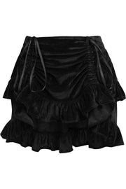 Velvet Ruched Bustle Skirt