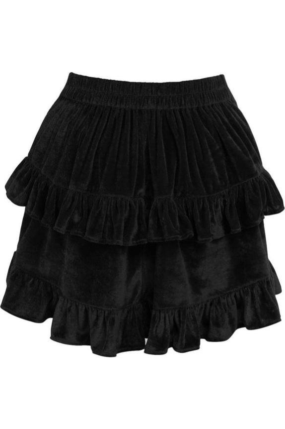 Velvet Ruched Bustle Skirt