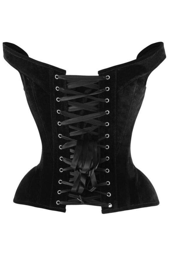 Velvet Steel Boned Corset w/ Straps